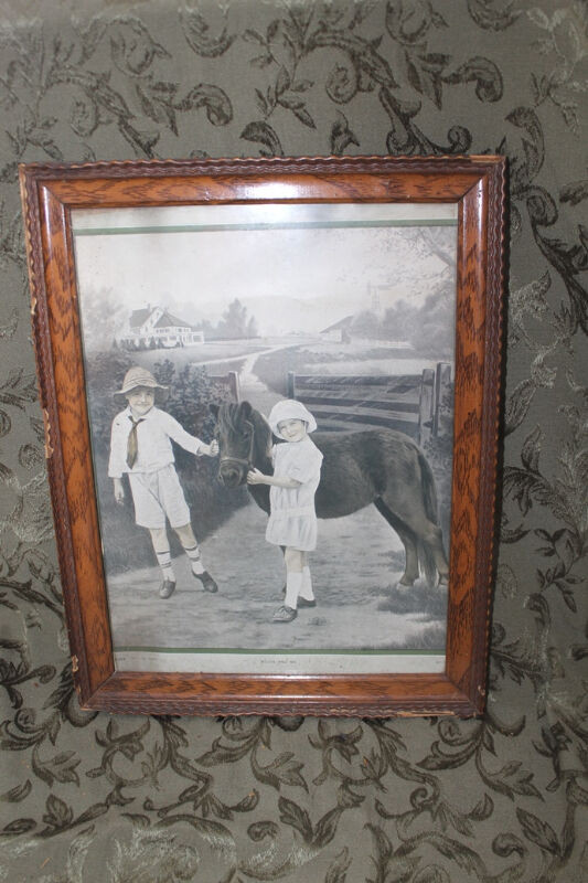 Vintage Children with Pony Print in Arts & Collectibles in London