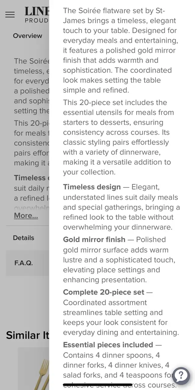 Gold Cutlery- Set of 20 [BRAND NEW!] in Kitchen & Dining Wares in City of Toronto - Image 3