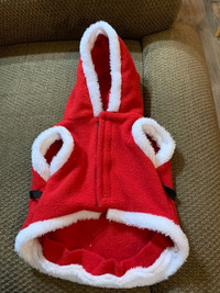 Santa fleece Christmas dog jacket (dog up to 12 pounds)