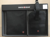 Swiss Gear Leather Travel Passport Wallet  & Bag Name I.D. -New