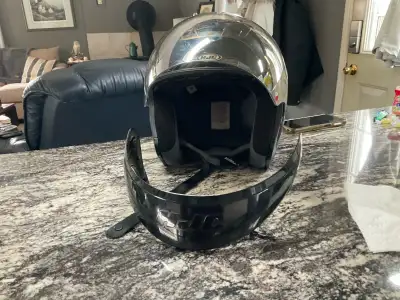 This helmet is carbon fibre the lightest and strongest helmet half helmet with shield raise and lowe...