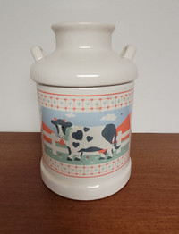 Cookie Jar – Milk Can with Cow
