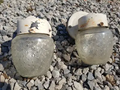 2 vintage outdoor light fixtures, View more