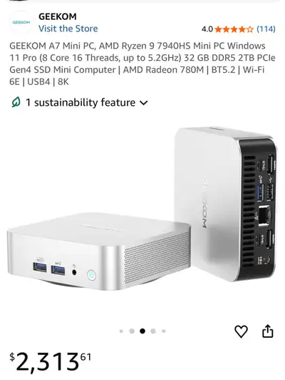 GEEKOM A7 Mini PC, View more