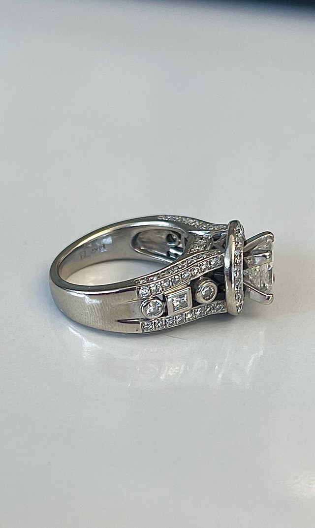 14k 1.20 ct princess diamond in unique  custom band  in Jewellery & Watches in Cambridge - Image 4