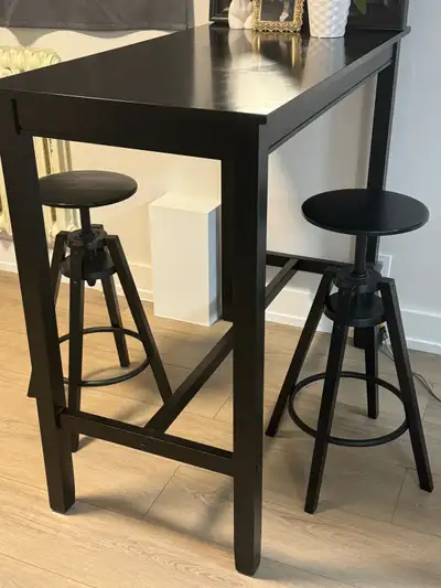 Wooden Black Table and Stools Set, View more