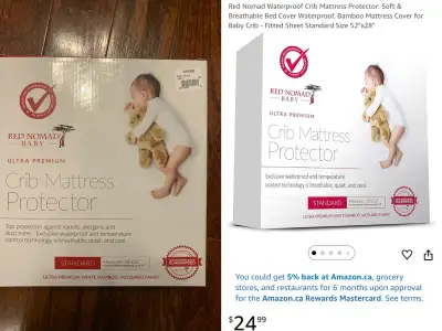 Brand new red nomad crib mattress protector fitted sheets, View more