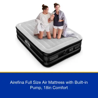 Airefina Full Size Air Mattress with Built-in Pump, 18in Comfort, View more