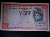 Malaysian  bank note   1972-76   10 ringgit