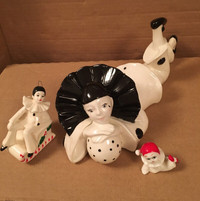 3 ceramic Pierrots