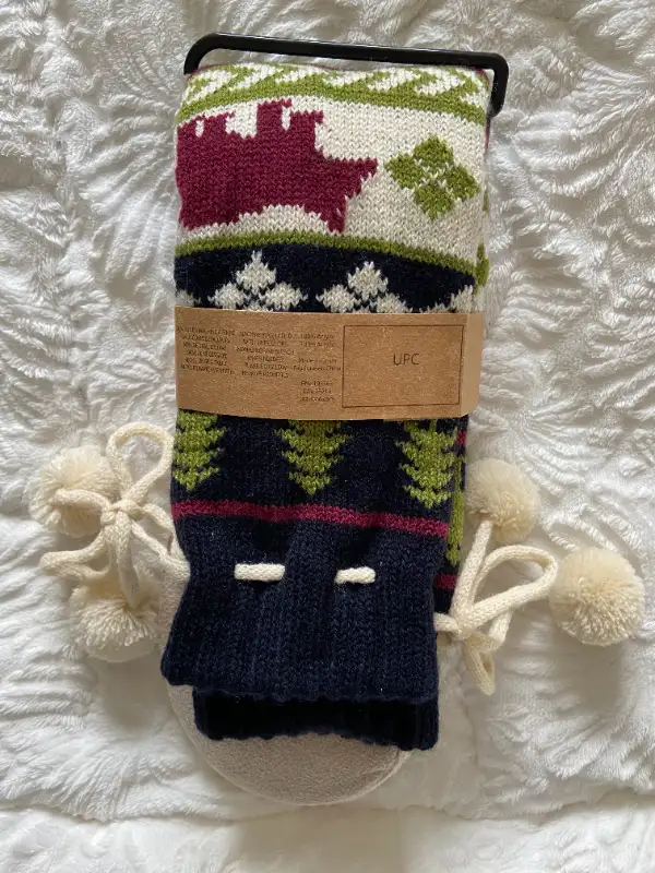 Brand New! Ladies Lazy One Knitted Suede Mukluk Slippers in Women's - Shoes in Calgary - Image 3