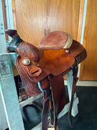 Roping saddle frontier by double J