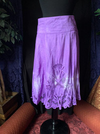 Linen Le Chateau Amethyst Purple Tie Dye Skirt small - medium