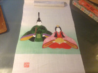 Korean Vintage Silk Scroll Art Painting