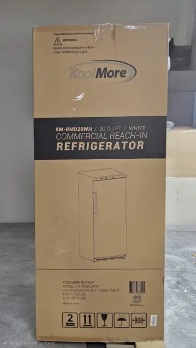 BOXED & SEALED Koolmore 20 Cu. Ft. Commercial Refrigerator WHITE, View more