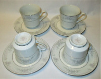 4 Pairs of Sango Majesty Collection Romantica 8396 Cups/Saucers