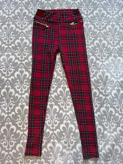 Streetwear Society Women’s Red Checkered Leggings, View more