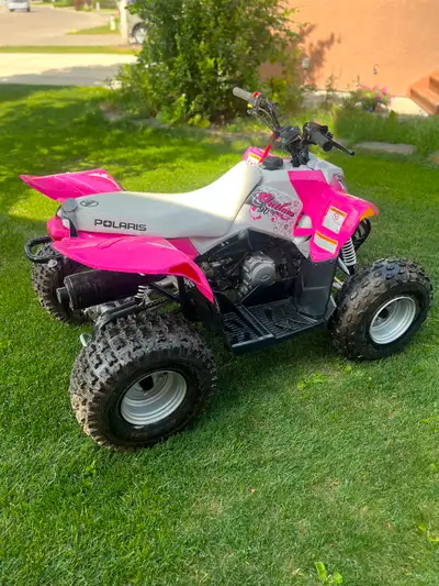 Polaris Outlaw 90 has a wide variety of safety features such as an adjustable throttle limiter to en...