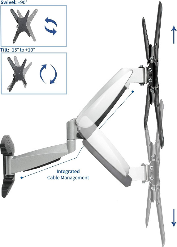 VIVO SILVER PNEUMATIC ARM TV WALL MOUNT	Mount-VW03G in Video & TV Accessories in Burnaby/New Westminster - Image 3