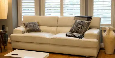 White Leather Sofa - Brampton, View more