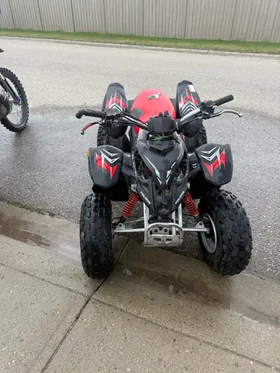 Runs great Electric and kick start Just has normal wear and tear on plastics for a used quad 4038073...