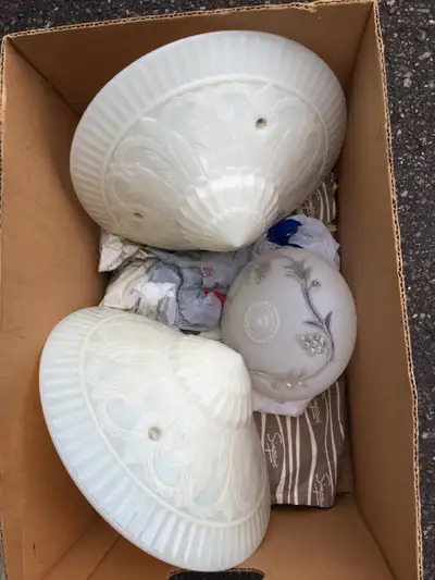 Vintage 50s Glass Ceiling Light Shades X #3, View more