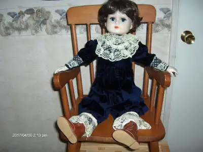 French Courtesan Boy Doll . Arms, Face & Legs are Porcelain, Body 1/2 Legs & arms are stuffed . Open...