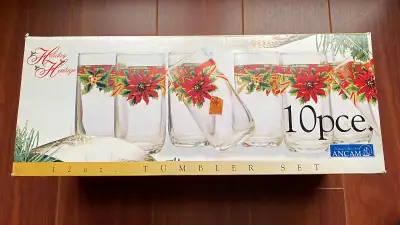 Holiday Heritage 12 oz Festive Tumbler Glasses set of 10 pcs.NEW, View more
