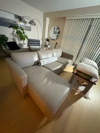 Modern Leather Sectional Sofa - with chaise, View more