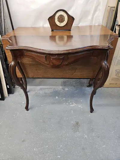 Vintage Walnut Half Moon Table, View more