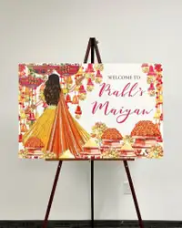 Wedding Welcome Sign! Mehndi , Dholki , Haldi , Holud, Sangeet