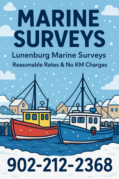 We conduct marine surveys throughout Nova Scotia specializing in fishing and pleasure boats.