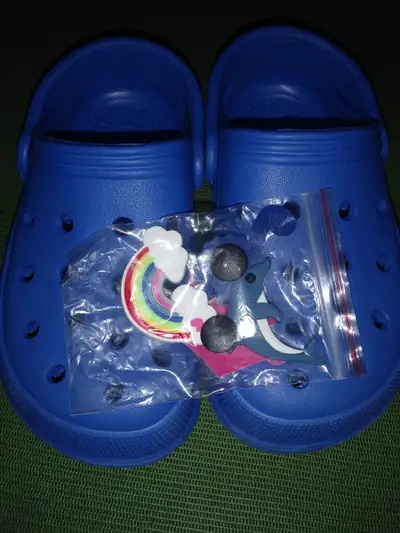 NEW!   Kid's Blue Clogs with 4 Charms, View more