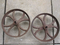 Antique Cast Iron Cart Wheels