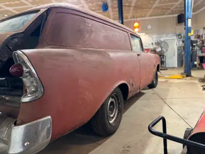 Selling a 1956 Chevy 2 door wagon , 327 motor with a turbo 350 transmission, in very good condition...