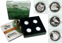 2000 Canada's Birds of Prey 4-Coin Sterling Silver 50 Cent Set
