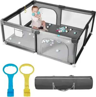 71"X59" DEARLOMUM BABY PLAYPEN WITH GATE, View more