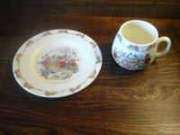 2 Vintage  Bunnykins - Plate and Cup Set