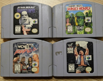 Nintendo 64 (N64) Game Lot - Star Wars, Army Men, Wrestling -, View more