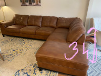 Faux leather sectional 