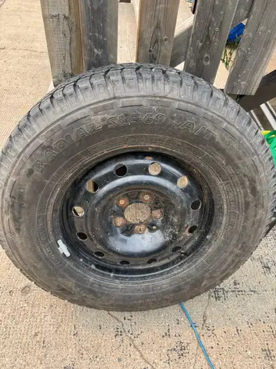235/70r16 tire and 5 bolt rim Good for a spare