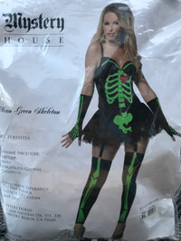 Women's Costume - Neon Green Skeleton (Small 6-8)