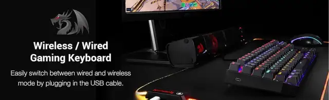 Redragon K599 Wired/Wireless Mechanical Gaming Keyboar (loved) in Mice, Keyboards & Webcams in Cambridge - Image 6