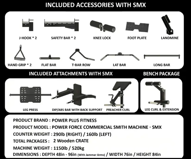 POWER FORCE COMMERCIAL SMITH MACHINE - SMX   - Abbotsford in Exercise Equipment in Abbotsford - Image 4