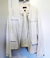 White 100% Genuine Leather 2 XL Danier Jacket for Women