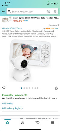 Video baby monitor 