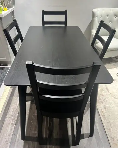 IKEA LISABO Dining Table with 4 Chairs – Black, View more
