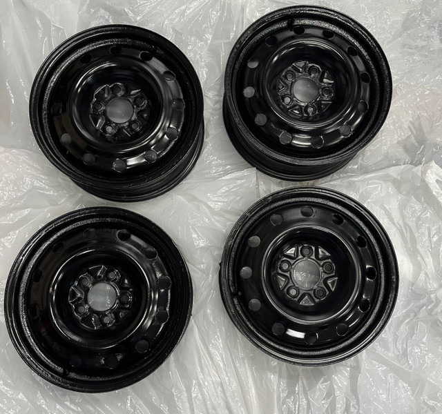 16 x 6.5 inch Black Steel Wheels / Covers in Tires & Rims in Oakville / Halton Region