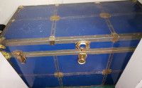 Vintage Steamer Trunk - Chest with Brass Accents & Cedar Lining