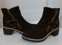 Patrizia Firewood Women's Ankle Boots sz 8 (39) Black